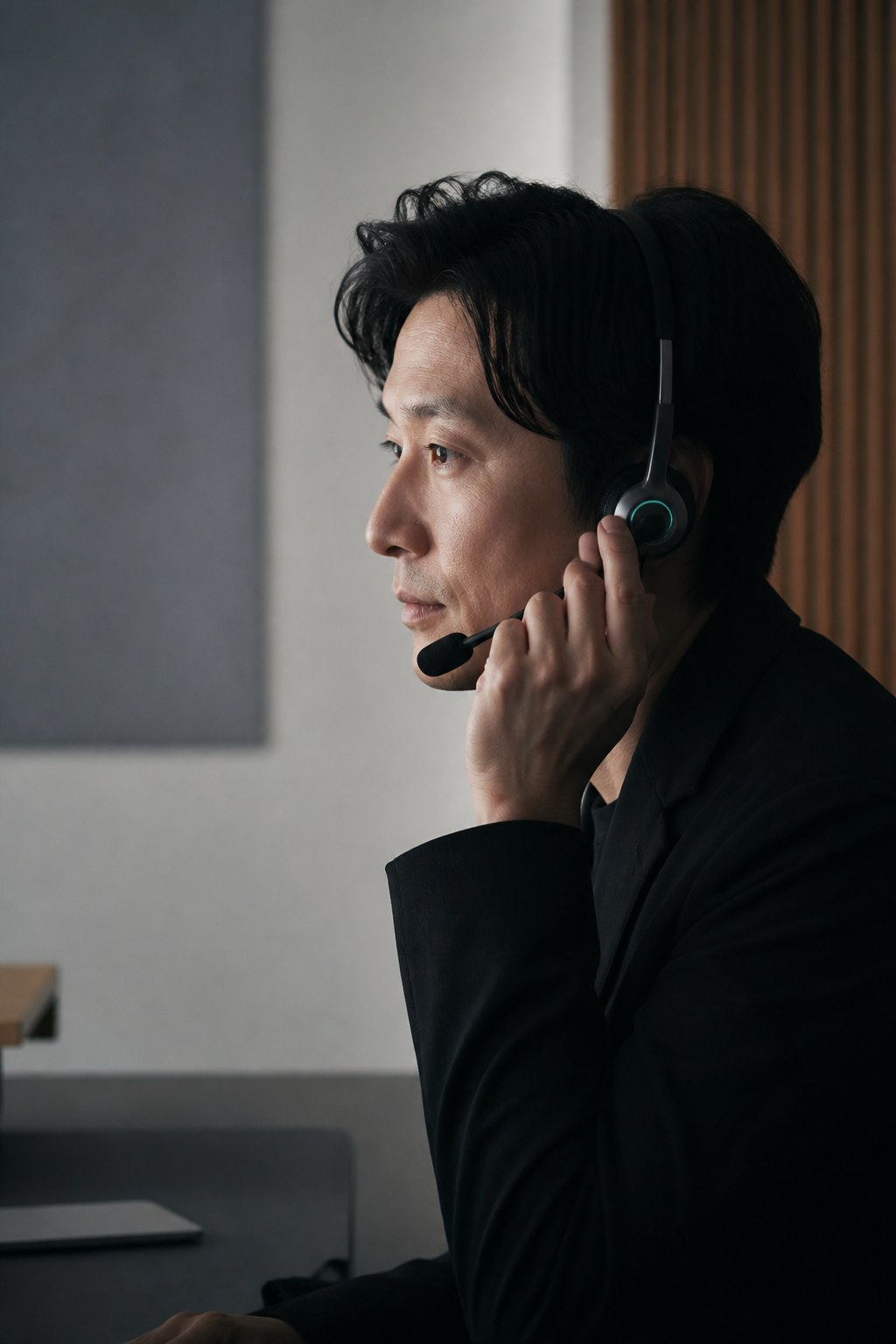 ヘッドセットでお客様の声を聴く担当者